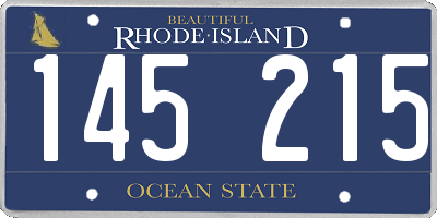 RI license plate 145215
