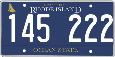 RI license plate 145222