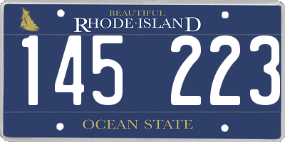 RI license plate 145223