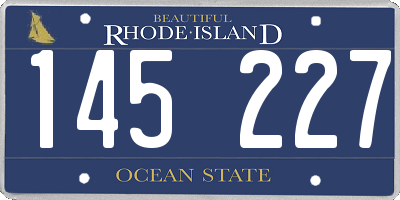RI license plate 145227