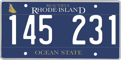 RI license plate 145231