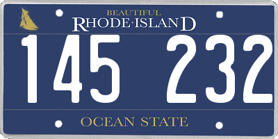 RI license plate 145232