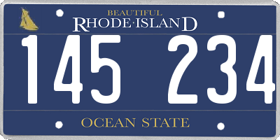 RI license plate 145234