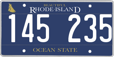 RI license plate 145235