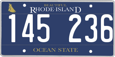 RI license plate 145236