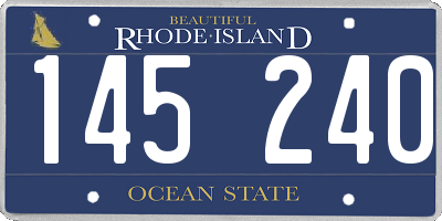 RI license plate 145240