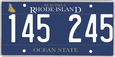 RI license plate 145245