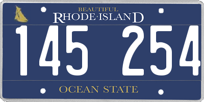 RI license plate 145254