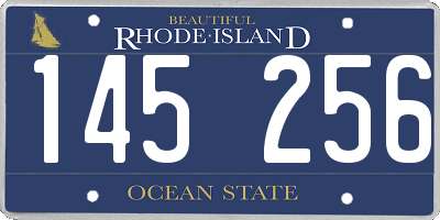 RI license plate 145256