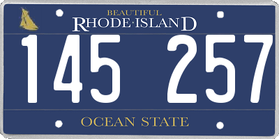 RI license plate 145257