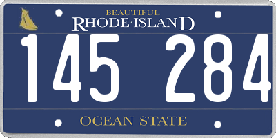 RI license plate 145284