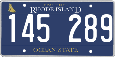 RI license plate 145289