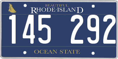 RI license plate 145292