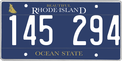 RI license plate 145294