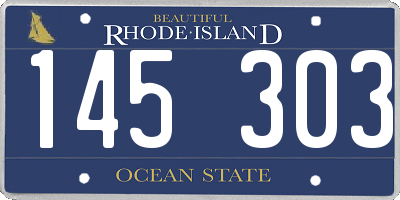 RI license plate 145303