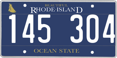 RI license plate 145304