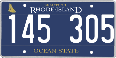 RI license plate 145305