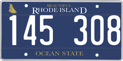 RI license plate 145308