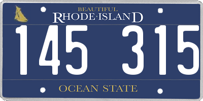 RI license plate 145315