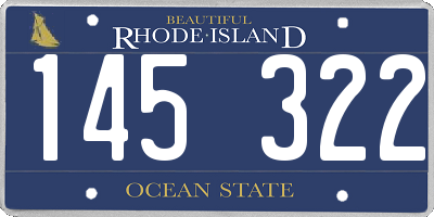 RI license plate 145322