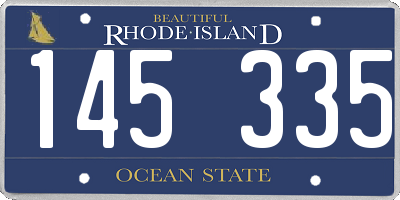 RI license plate 145335