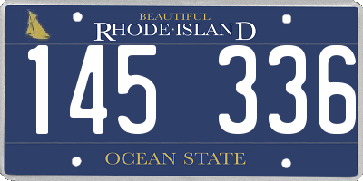 RI license plate 145336