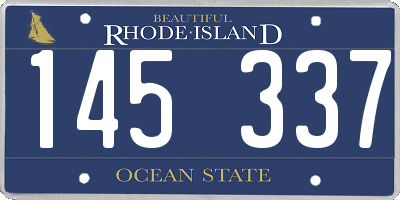 RI license plate 145337