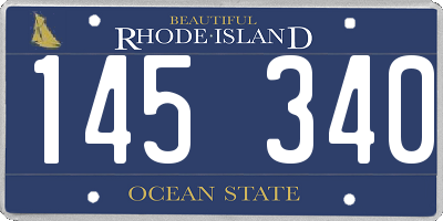 RI license plate 145340