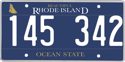 RI license plate 145342