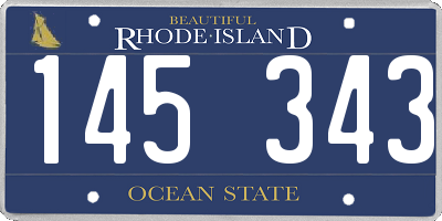 RI license plate 145343