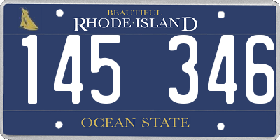 RI license plate 145346