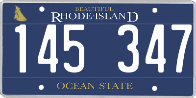 RI license plate 145347