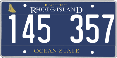 RI license plate 145357