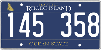 RI license plate 145358