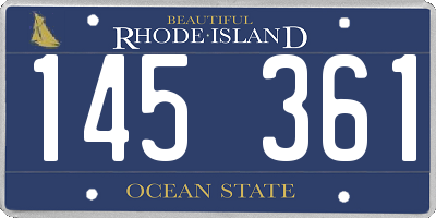 RI license plate 145361