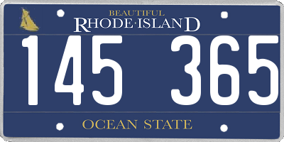 RI license plate 145365