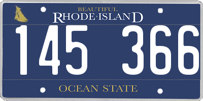 RI license plate 145366