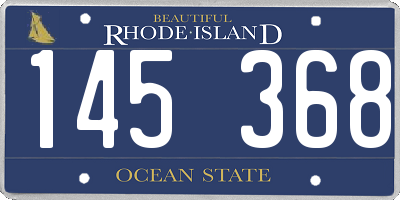 RI license plate 145368
