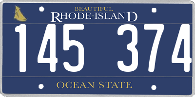 RI license plate 145374