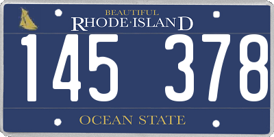 RI license plate 145378