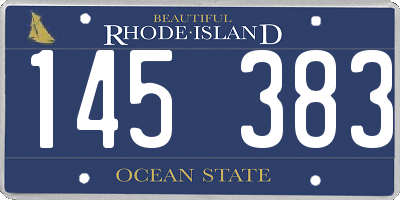 RI license plate 145383