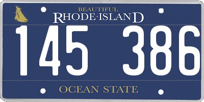 RI license plate 145386