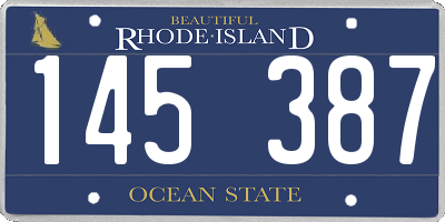 RI license plate 145387