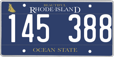RI license plate 145388