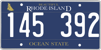 RI license plate 145392