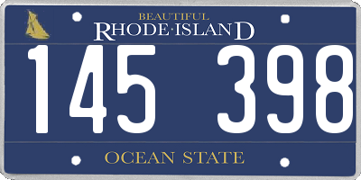 RI license plate 145398