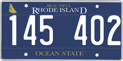 RI license plate 145402