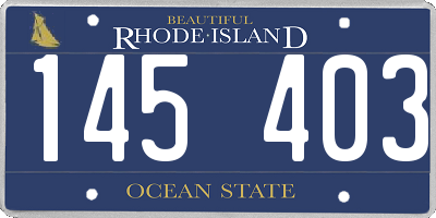 RI license plate 145403