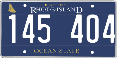 RI license plate 145404
