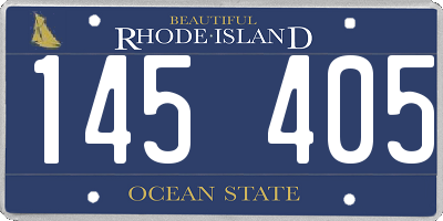 RI license plate 145405